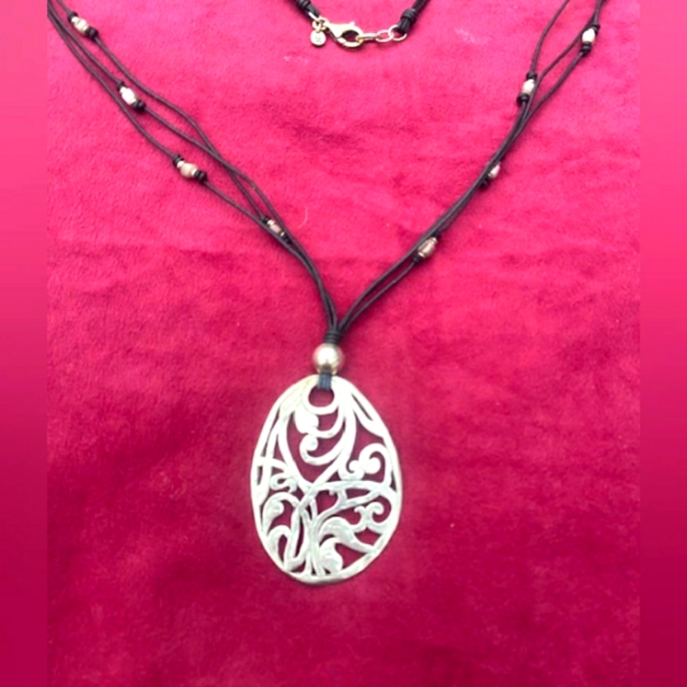 Silpada 925 Silver Cord Leather Necklace